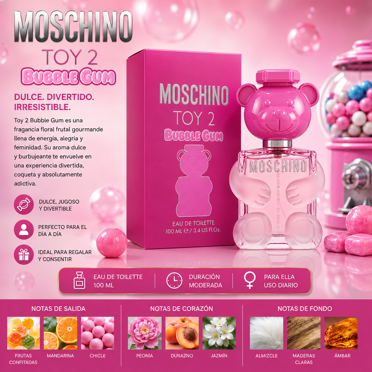 PERFUME MOSCHINO TOY 2 BUBBLEGUM 1.1 - Imagen 2