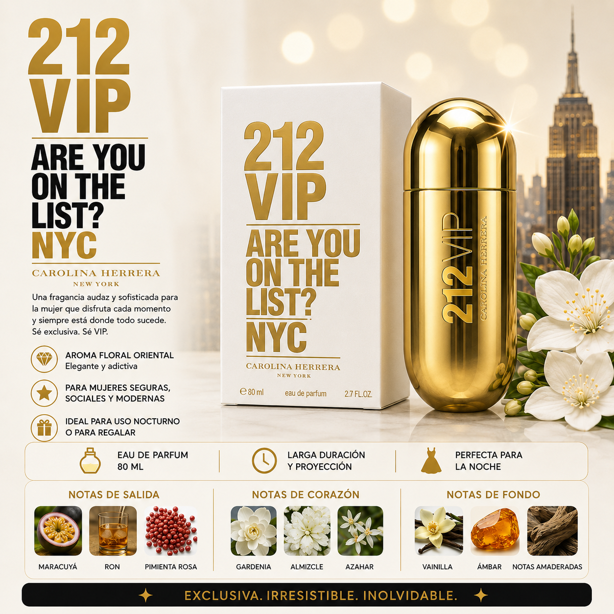PERFUME 212 VIP ARE YOU ON THE LIST NYC 1:1