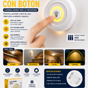 LÁMPARA LED CON BOTÓN DE BATERÍA