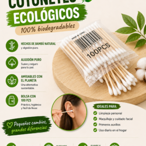 PAQ 100 COTONETES ECOLÓGICOS