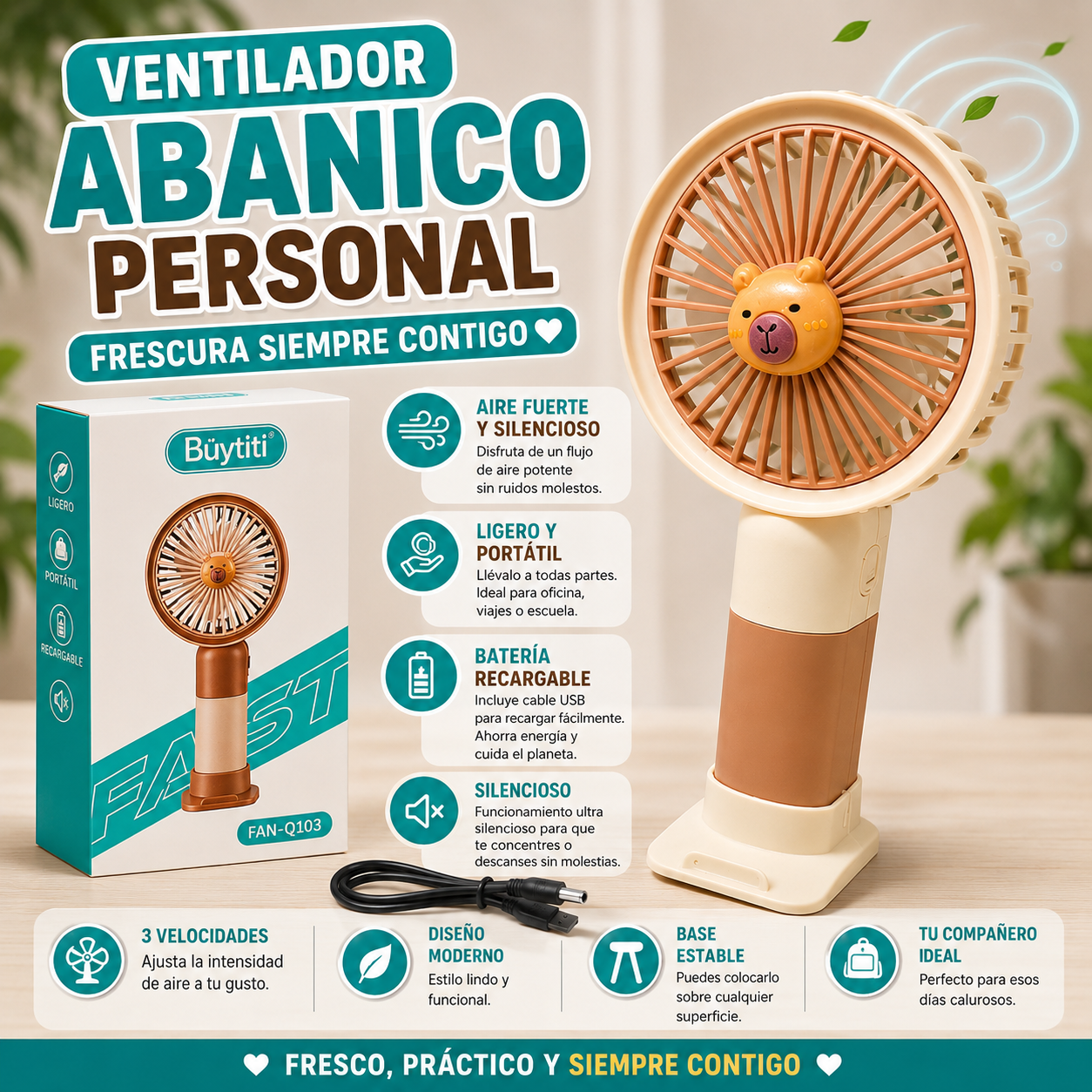 ABANICO VENTILADOR PERSONAL