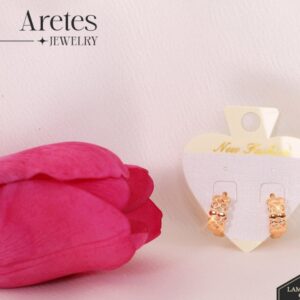 JUEGO DE ARETES CHAPA LAMINADA 18K