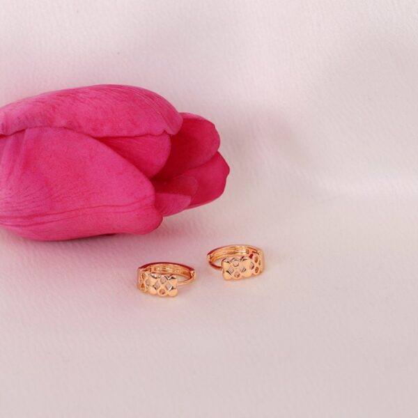 JUEGO DE ARETES CHAPA LAMINADA 18K - Imagen 2