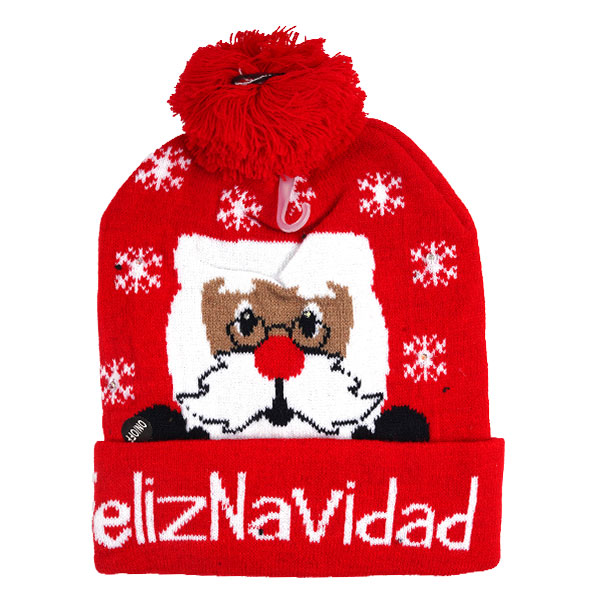 GORRO DE NAVIDAD CON LUZ BOTÓN - Imagen 5