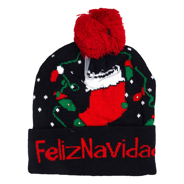 GORRO DE NAVIDAD CON LUZ BOTÓN - Imagen 3
