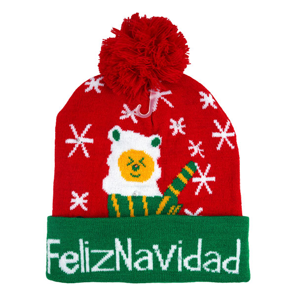 GORRO DE NAVIDAD CON LUZ BOTÓN - Imagen 2