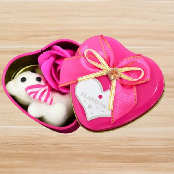 ESTUCHE CORAZON OSO/ROSA - Imagen 2