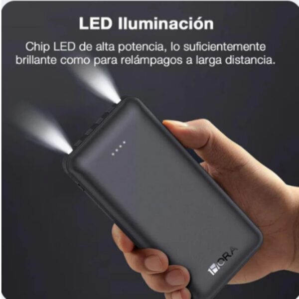 BATERIA PORTATIL 10000mAh 10.5W CON CABLES - Imagen 3