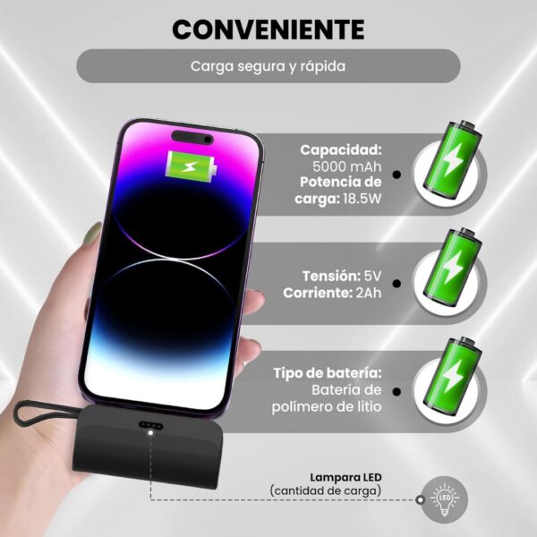 BATERIA PORTATIL 4500mAh 10.5W TIPO C - Imagen 2