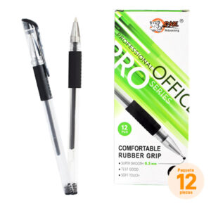 SET DE 12 PLUMAS DE GEL NEGRO