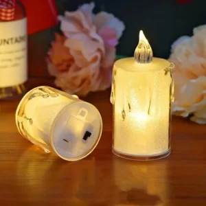 VELA LED DECORATIVA EFECTO CRISTALINO 8CMS