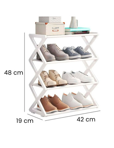 ZAPATERA DE 4 NIVELES BLANCO