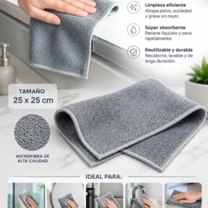 TRAPO MICROFIBRA GRIS 25 X 25