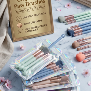 SET DE 5 BROCHAS GATITO MAQUILLAJE BLISTER