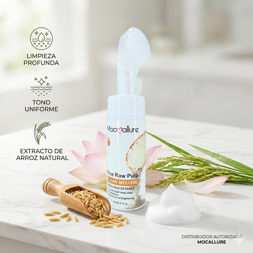 ESPUMA MOUSSE DE ARROZ FACIAL LIMPIADOR CON BROCHA