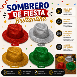 SOMBRERO FIESTA VAQUERO BRILLANTE