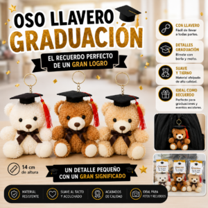 OSO PELUCHE LLAVERO GRADUACIÓN