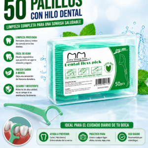 PALILLOS DENTALES CON HILO SABOR MENTA