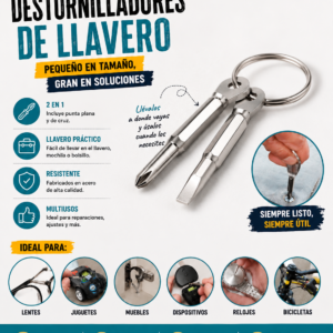 LLAVERO CON 2 DESTORNILLADORES PORTATILES