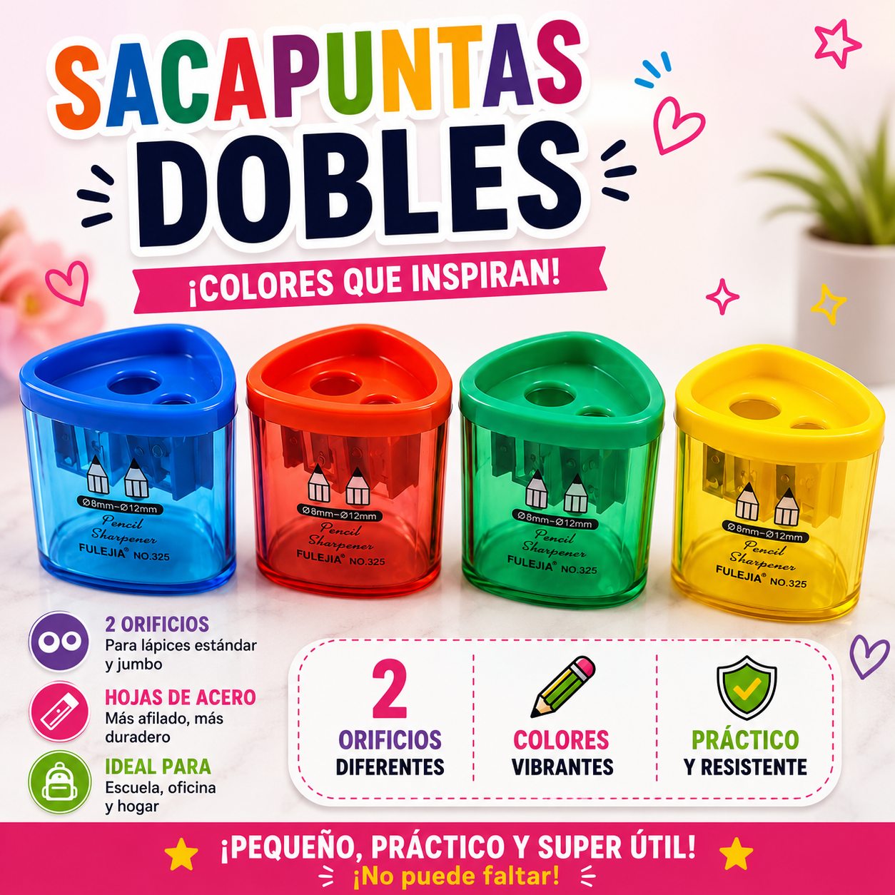 SACAPUNTAS DOBLE COLORES