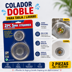 COLADOR DOBLE PARA LAVADO Y/O TARJA