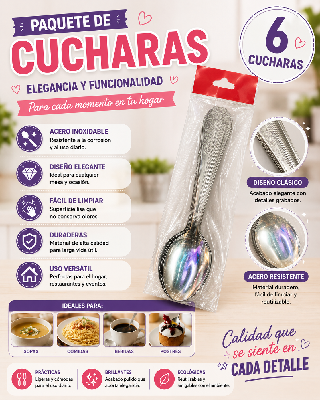 Paquete De 6 Cucharas