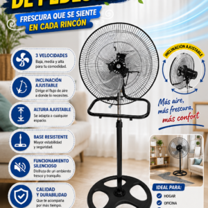 🌬️ Abanico de Pedestal Ajustable 🌬️