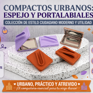 💄 Espejo Compacto con Porta Labial | Estilo y practicidad en un solo accesorio 🪞