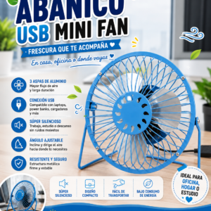🌬️ Abanico USB Mini Fan | Frescura donde la necesites 🌬️