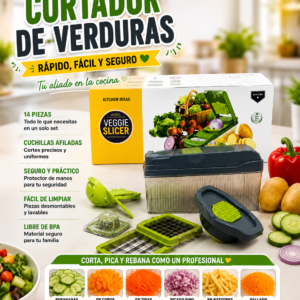 🥒 Cortador de Verduras Multifuncional 14 Piezas | Rapidez y Precisión en tu Cocina 🥒