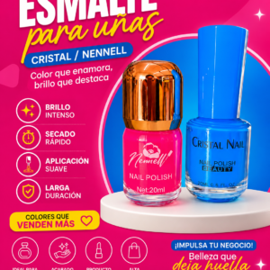💅 Esmalte para Uñas Cristal Nail / Nennell | Color, Brillo y Larga Duración 💅