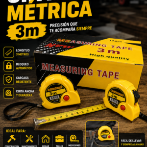 📏 Cinta Métrica de 3 Metros | Precisión y Resistencia para Cada Proyecto 📏