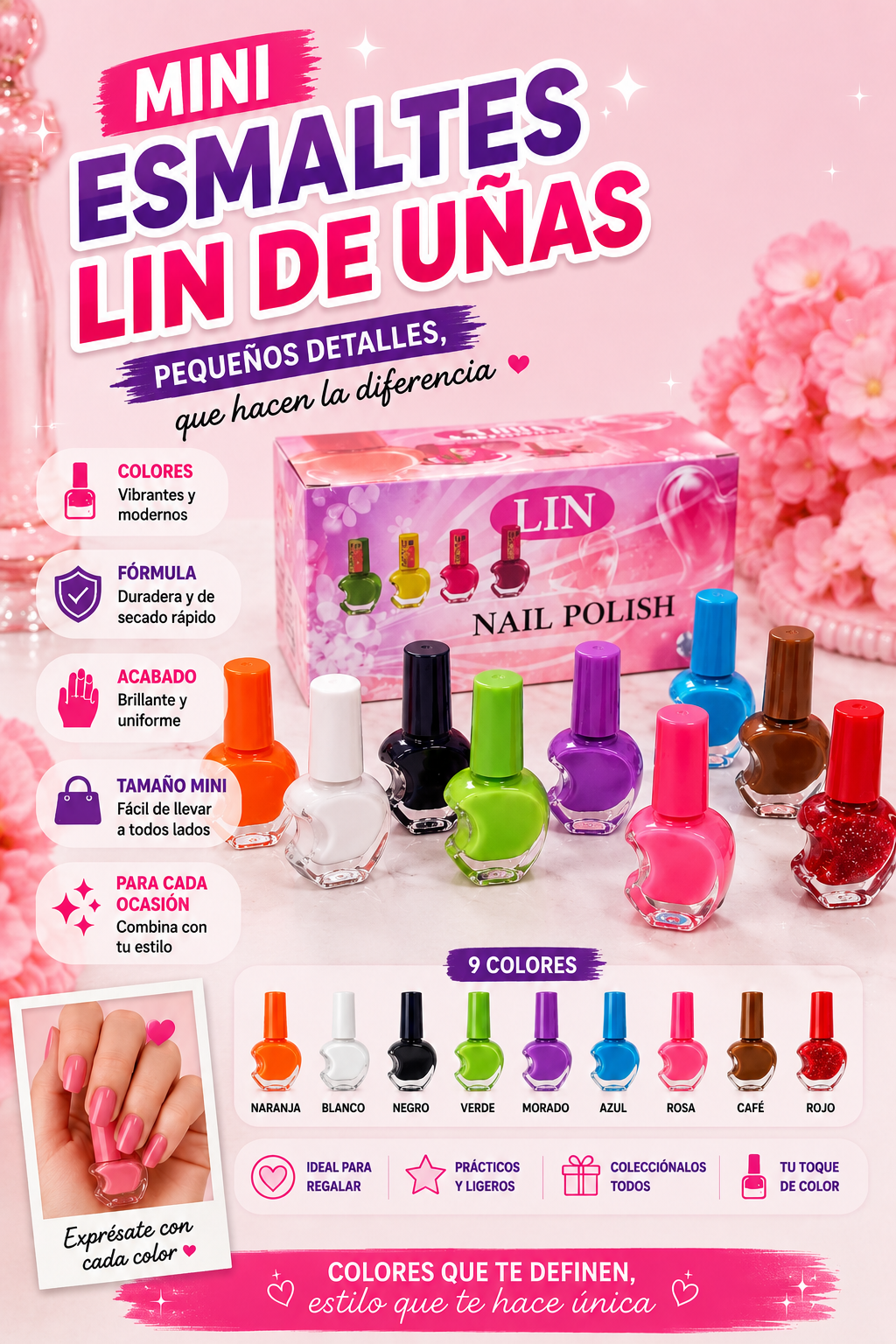 💅 Mini Esmaltes LIN | Color y Estilo en Cada Aplicación 💅
