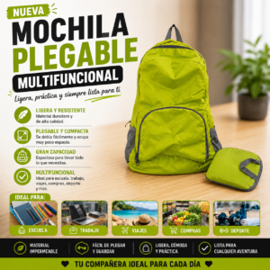 MOCHILA PLEGABLE MULTIFUNCIONAL