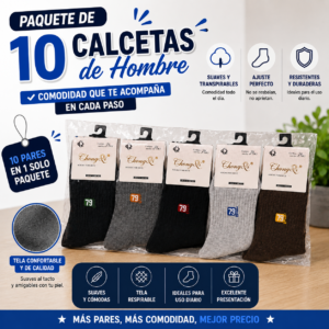 Paquete De 10 Calcetas De Hombre