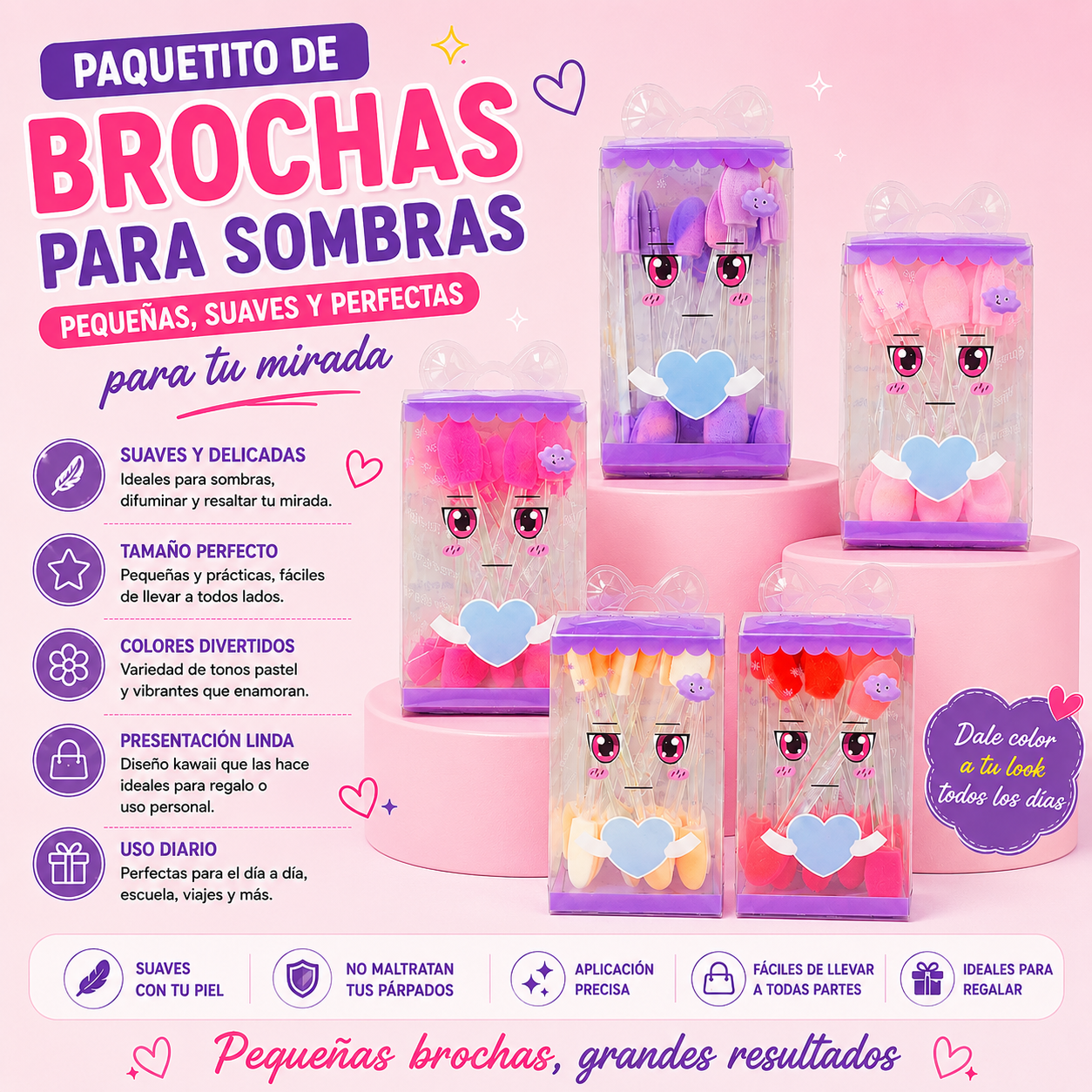 Paquetito De Brochas Para Sombras