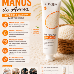Crema de manos de arroz BIOAQUA