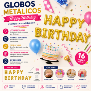 Globos Metalicos Happy Birthday