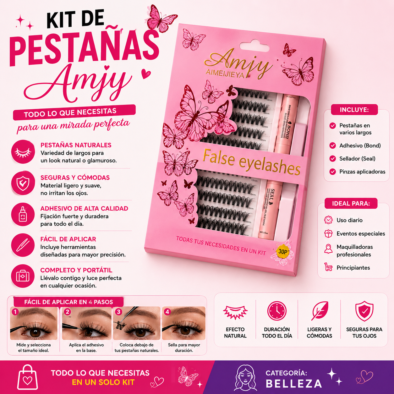 Kit De Pestañas Amjy