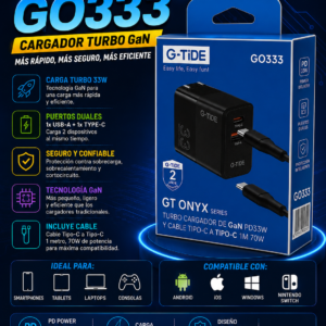 ⚡ Cargador Turbo G-TiDE GO333 GaN PD 33W | Potencia, velocidad y seguridad ⚡