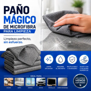 Paño Mágico De Microfibra Para Limpiar Gris