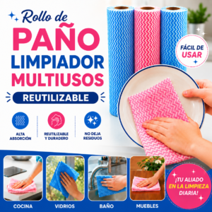 Rollo De Paño Limpiador Multiusos Reutilizable