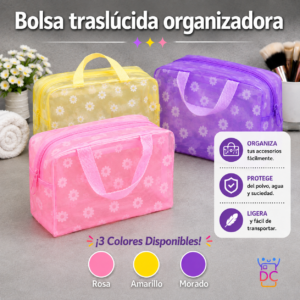 BOLSA ORGANIZADORA TRASLUCIDA COLORES