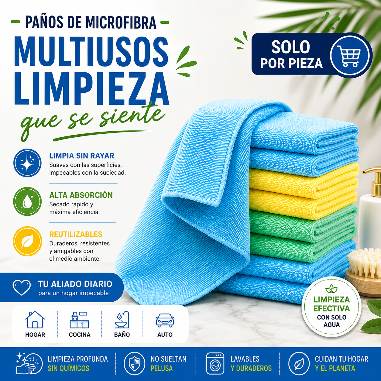 Paño De Colores de Microfibra Multiusos