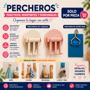 Percheros 3 Brazos Y Acero