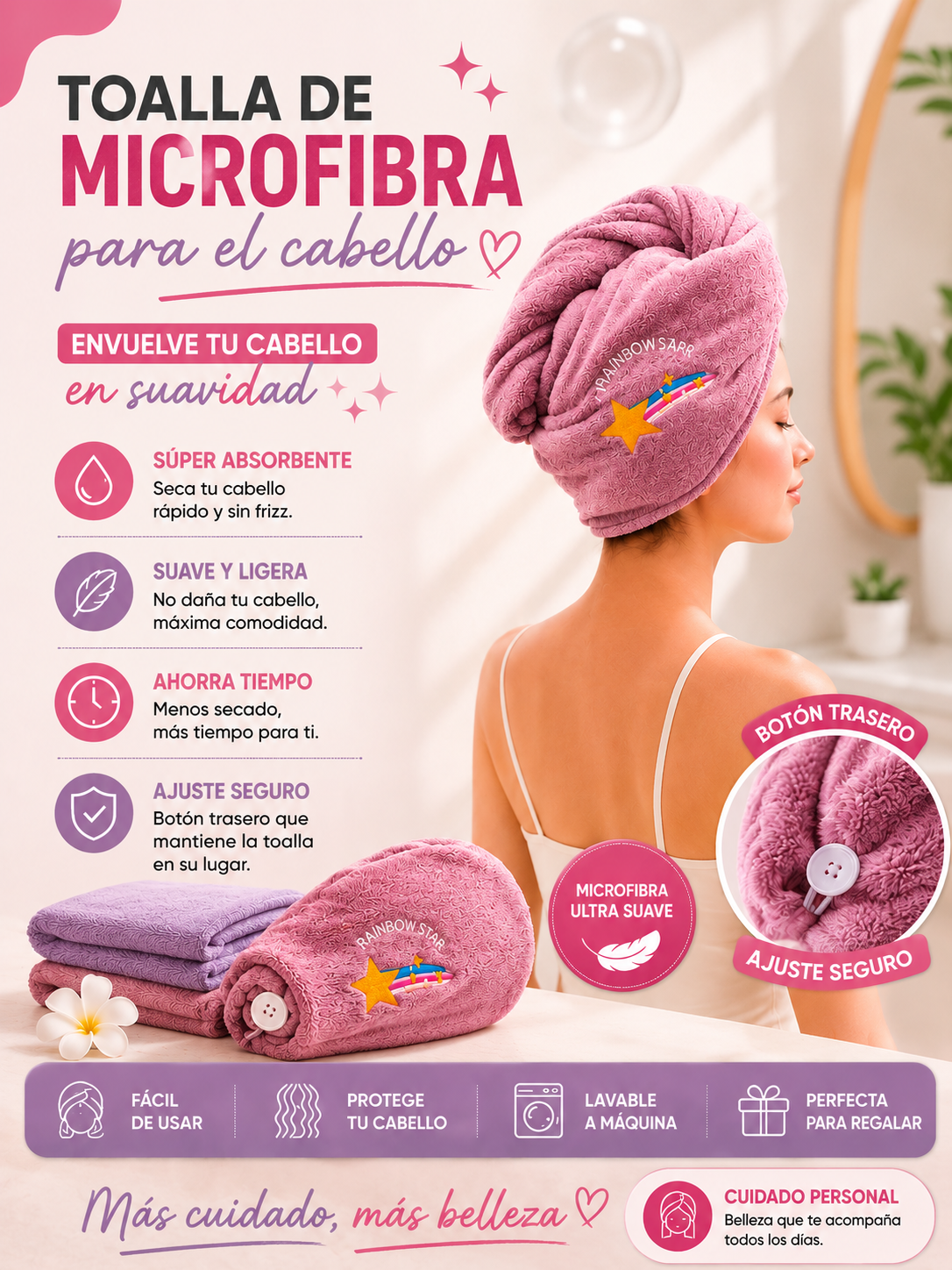 Toalla de Microfibra para El Cabello