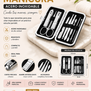 Kit De Manicura Acero Inoxidable