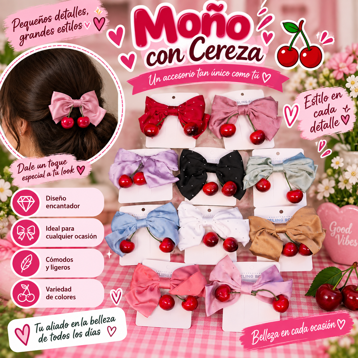 Moño Con Cereza