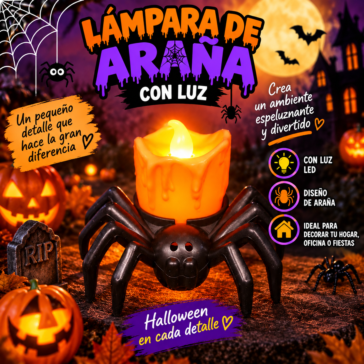 Lampara De Araña Con Luz