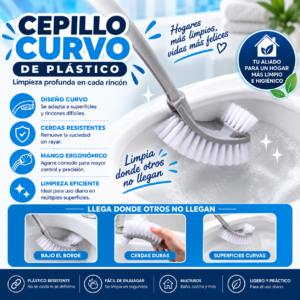 Cepillo Curvo de Plástico con Cerdas Duras